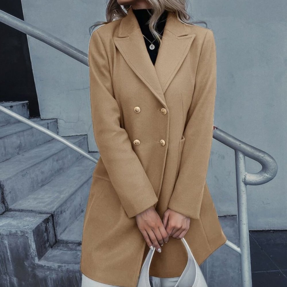 double breasted overcoat pea coat baby pink pastel - Picture 13 of 16